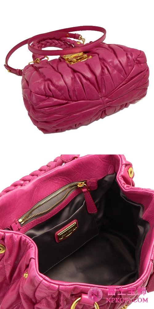 MIUMIU ミュウミュウ ななめがけバッグ レディース  2WAY マトラッセ プリーツレザー ペオニアピンク RN0473 MATELASSE/LUX PEONIA